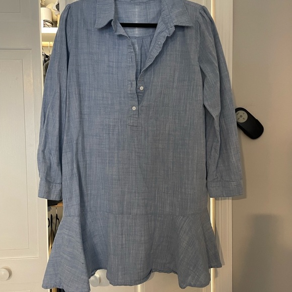 Light Blue Button-Up Dress - Picture 2 of 3